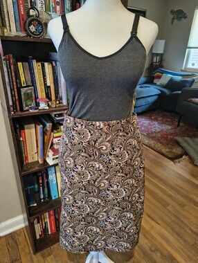 Philosophy Like New Women's Paisley Print Pencil Skirt - Neutral Tones - Classic
